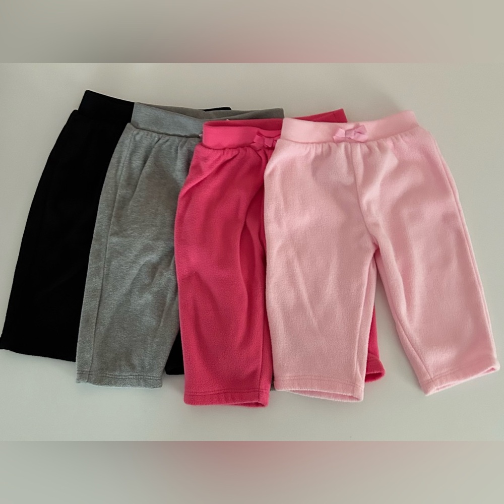 0-3 month old (Lot Bundle of 4) Gerber Baby Fleece Pants